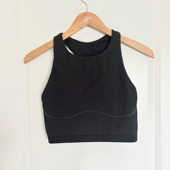 Aerie Black Textured Racerback Sports Bra Medium - Picture 3 of 3